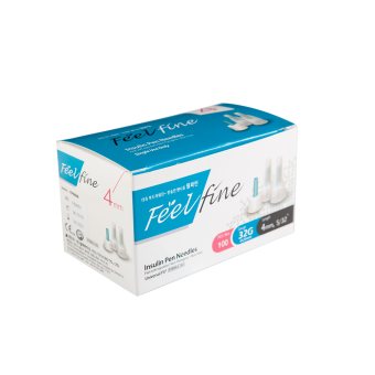 FEELFINE PEN adatos insulinui švirkšti, 32G, 100 vnt., 4 mm