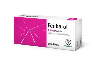FENKAROL 25 mg tabletės N20