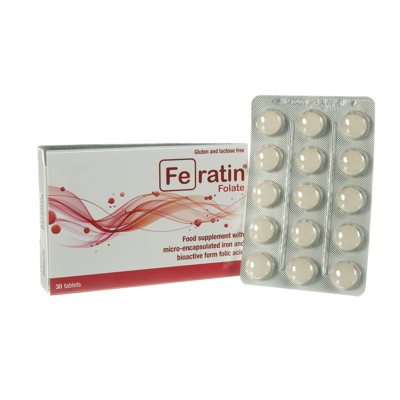 FERATIN FOLATE, 30 mg, 30 tablečių