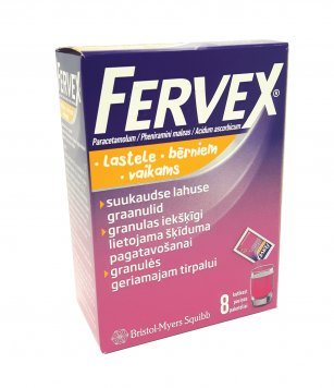 FERVEX Vaikams granulės geriamajam tirpalui paketėlyje N8