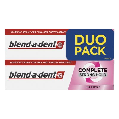 Fiksuojamasis dantų protezų kremas BLEND A DENT Complete Strong Hold, No Flavor, 2 x 47 g