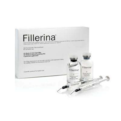 FILLERINA 14 dienų kosmetinio užpildo rinkinys su 6 hialurono rūgštimis ir peptidais, 1 lygis, N1, 2 x 30 ml