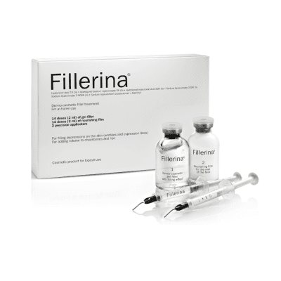 FILLERINA 14 dienų kosmetinio užpildo rinkinys su 6 hialurono rūgštimis ir peptidais, 2 lygis, N1, 2 x 30 ml