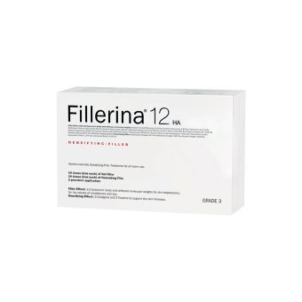 FILLERINA dermatologinė kosmetinė priemonė 12HA, 3 lygis, 2 buteliukai+du aplikatoriai priemonei paskirstyti