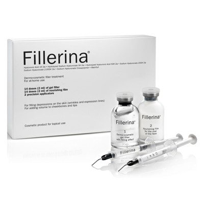 FILLERINA, dermatologinio kosmetinio užpildo su 6 hialurono rūgštimis rinkinys, 2 lygis, 2 x 30 ml