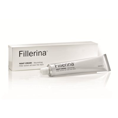 FILLERINA naktinis kremas su 6 hialurono rūgštimis ir peptidais, 3 lygis, 50 ml