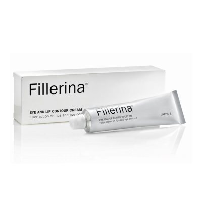 FILLERINA paakių ir lūpų kremas su 6 hialurono rūgštimis ir peptidais, 1 lygis, 15 ml