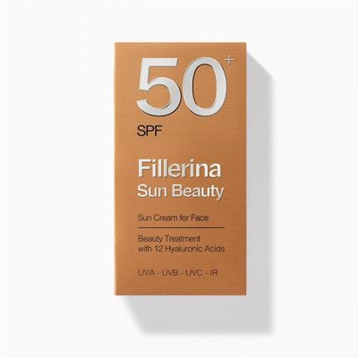 FILLERINA SUN BEAUTY, veido kremas nuo saulės su Fillerina 12 Hialurono rūgščių molekulėmis