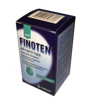 FINOTEN 40 mg/10 mg/g ausų lašai, tirpalas, 15 ml