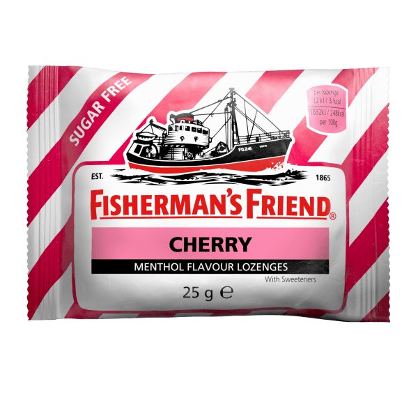 FISHERMAN'S FRIEND pastilės, vyšnių skonio, becukrės, 25 g