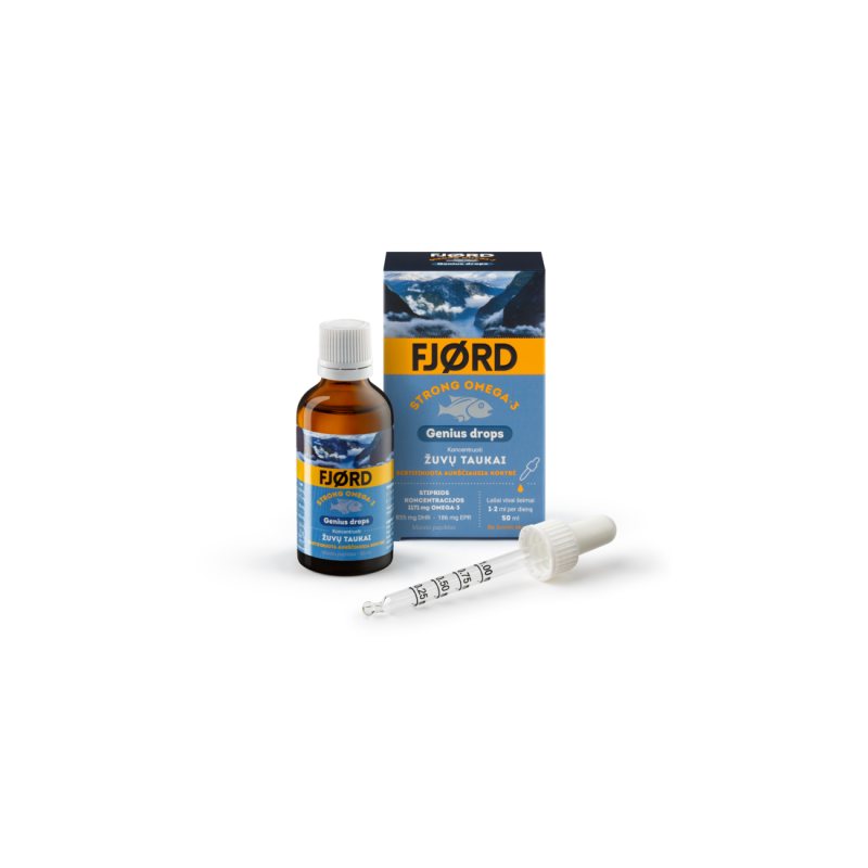 FJORD Strong Omega-3 Genius lašai, 50 ml