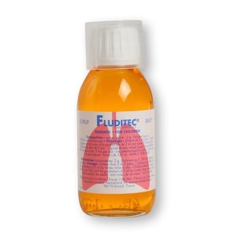 Fluditec, 20mg/ml, ir taurelė, Sirupas, N1, 125 ml