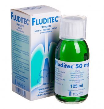 FLUDITEC 50 mg/ml sirupas, 125 ml