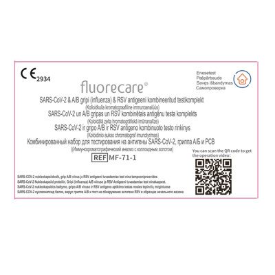 FLUORECARE, COVID-19, gripo A/B ir RSV testas, 1 vnt