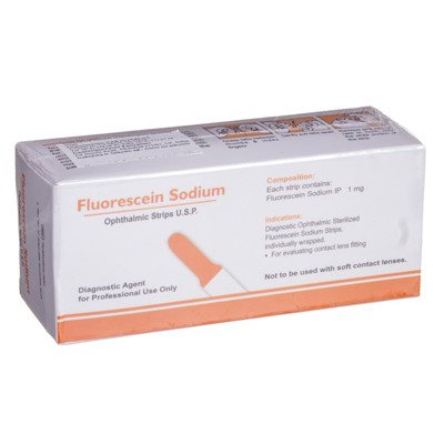 FLUORESCEIN-TEST STRIPS, diagnostinis testas, 100 vnt