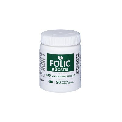 FOLIO RŪGŠTIS, 400 mcg, 90 tablečių
