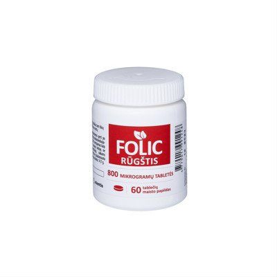 FOLIO RŪGŠTIS, 800 mcg, 60 tablečių