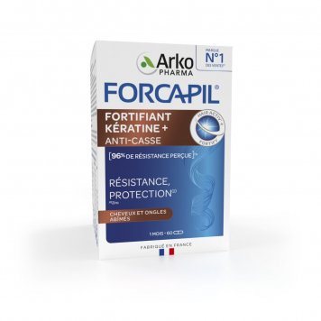 FORCAPIL Fortifiant Keratine+ kapsulės pažeistiems plaukams ir nagams N60
