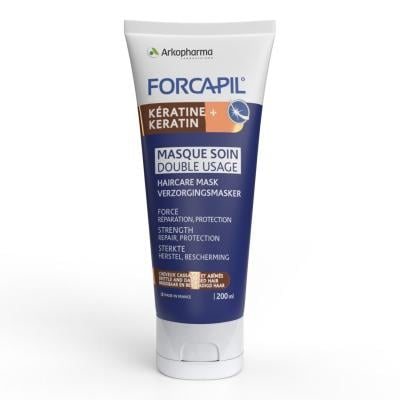 FORCAPIL KERATIN+ HAIRCARE MASK- dvejopo naudojimo plaukų priežiūros kaukė silpniems ir pažeistiems plaukams, 200 ml