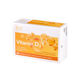 FORDAY VITAMINAS D3, 60 minkštų kapsulių