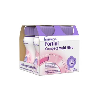 FORTINI compact multi fibre (braškių skonio), 4 vnt., 4 x 125 ml