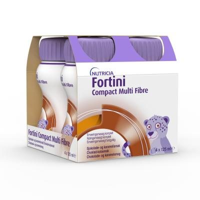 FORTINI Compact Multi Fibre, šokolado- karamelės skonio, 4 x 125 ml