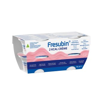 FRESUBIN 2 KCAL Crème, kremas, žemuogių skonio, nuo ., 4 pakeliai, 3 m