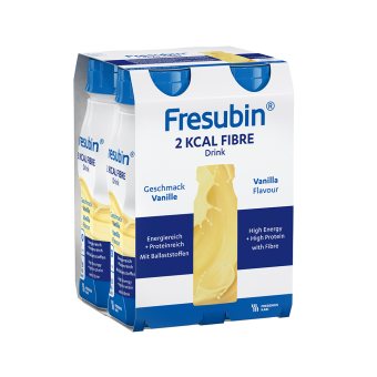 FRESUBIN 2 KCAL FIBRE DRINK, gėrimas, vanilės skonio, nuo . po 200 ml, 4 vnt., 4 buteliukai, 3 m