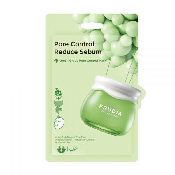 FRUDIA veido kaukė GREEN GRAPE PORE CONTROL MASK, 1 vnt., 20 ml