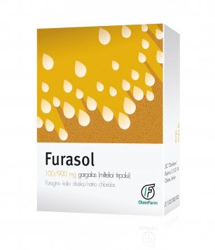 FURASOL 100 mg+900 mg gargalas,milteliai tirpalui N5