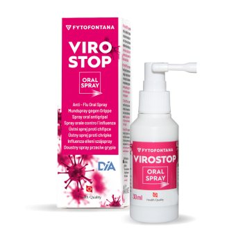 FYTOFONTANA VIROSTOP burnos purškalas, skirtas apsaugai nuo gripo ir kitų virusų, sukeliančių viršutinių kvėpavimo takų uždegimus, 30 ml