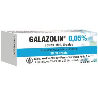 GALAZOLIN, 0,05 %, nosies lašai, tirpalas, N1, 10 ml