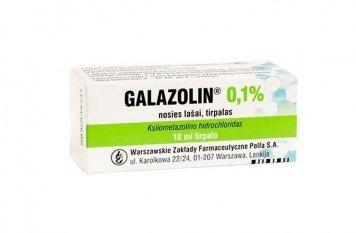 GALAZOLIN 1 mg/ml nosies lašai (tirpalas), 10 ml