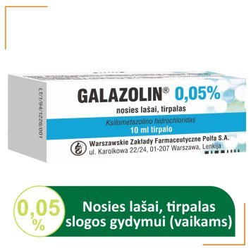 GALAZOLIN 500 µg/ml nosies lašai (tirpalas), 10 ml