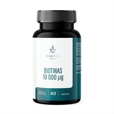 GAMTOS NAMAI BIOTINAS, 10000 µg, 60 tablečių