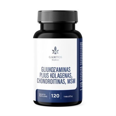 GAMTOS NAMAI GLIUKOZAMINAS PLIUS KOLAGENAS, CHONDROITINAS, MSM, 120 tablečių