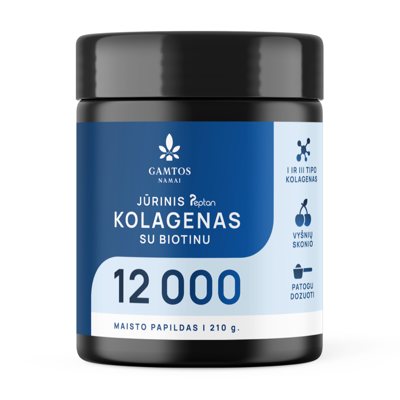 GAMTOS NAMAI JŪRINIS PEPTAN KOLAGENAS 12 000, su biotinu, vyšnių skonio milteliai, ., 210 g