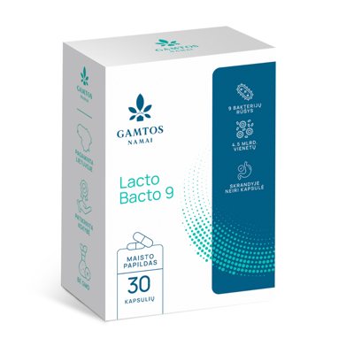 GAMTOS NAMAI LACTO BACTO 9, 30 kapsulių