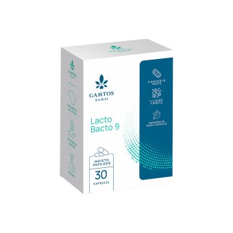 GAMTOS NAMAI LACTO BACTO 9, nuo ., 30 kapsulių, 4 m