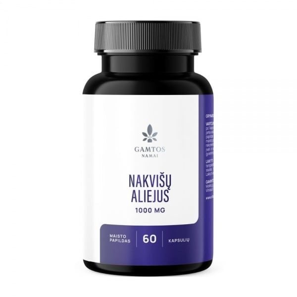 GAMTOS NAMAI maisto papildas NAKVIŠŲ ALIEJUS 1000 mg, 60 kaps.