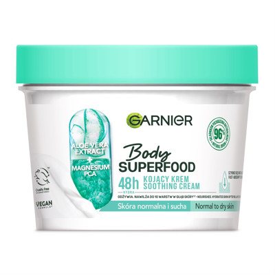 GARNIER BODY SUPERFOOD ALOE, raminamasis kremas su alavijų ekstraktu ir magnio PCA, 380 ml