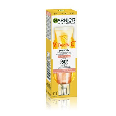 GARNIER VITAMIN C, švytėjimo suteikiantis dieninis veido fluidas, SPF 50+, 40 ml