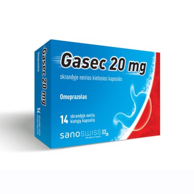 GASEC 20 mg skrandyje neirios kietos kapsulės N14