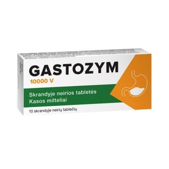 GASTOZYM 10000 V, Skrandyje neirios tabletės, N10