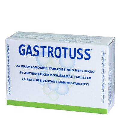 GASTROTUSS, kramtomosios tabletės nuo refliukso, N24