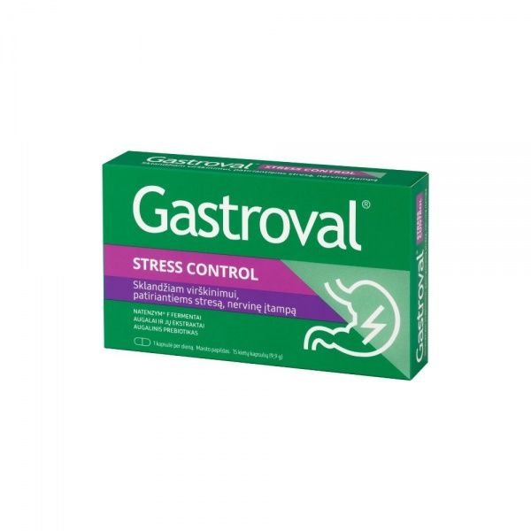 GASTROVAL maisto papildas STRESS CONTROL, 15 kaps.