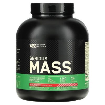Geineris ON™ Serious Mass Braškių skonio, 2.73 kg