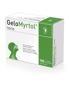 GELOMYRTOL Forte 300 mg skrandyje neirios minkštos kapsulės N100