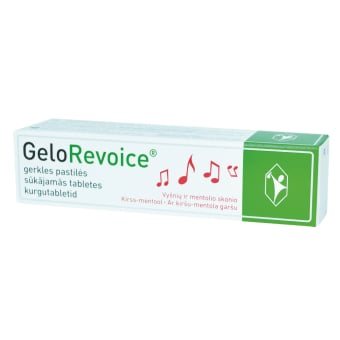 GELOREVOICE gerklės pastilės, vyšnių ir mentolio skonio, 20 pastilių