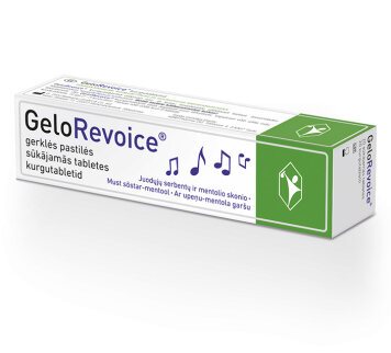 GELOREVOICE (juodųjų serbentų-mentolio skonio) gerklės pastilės N20